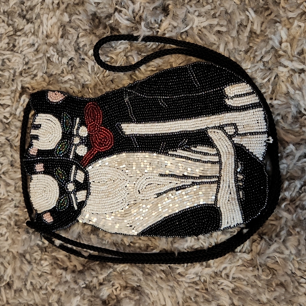 Beaded Cat purse